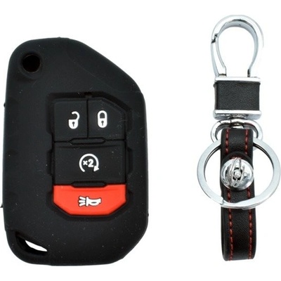 Kľúčenka Silikón, Čierna, Jeep Wrangler JL, Jeep Gladiator JT