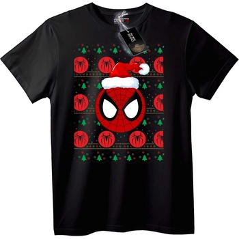 NOONEBRAND Тениска Спайдър-Мен Дядо Коледа - 2XL, Black