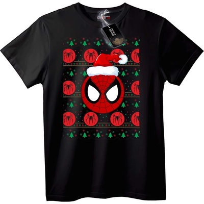 NOONEBRAND Тениска Спайдър-Мен Дядо Коледа - 2XL, Black