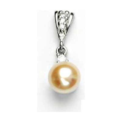 Čištín Zlatý přívěsek, přírodní říční perla lososová, P 1207/2