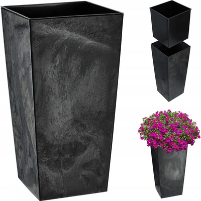 Kadax Květináč 18,2 x 18,2 x 36 cm plast černý