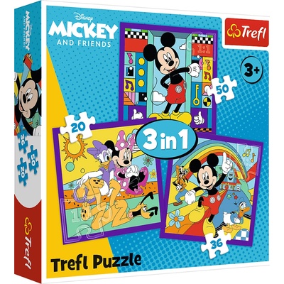 TREFL Mickey Mouse a priatelia Veselá partia 3v1 20 36 50 dielov