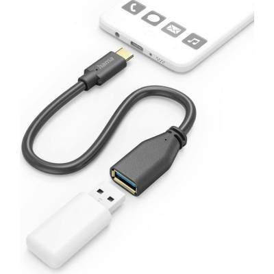 Hama 00201605 USB USB 3.2 Gen1 USB-A zásuvka USB-C ® zástrčka 0,15m černý