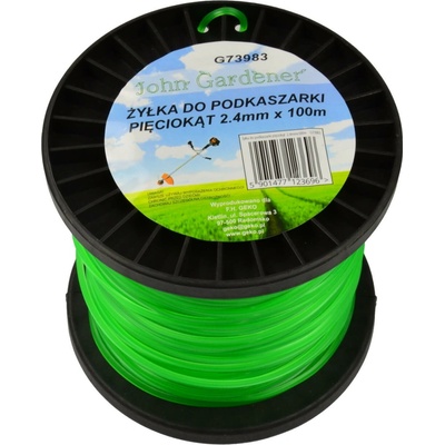 Žacia struna do strunovej kosačky, päťhranná 2,4mm x 100m, Geko G73983