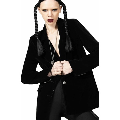 KILLSTAR дамско сако (блейзър за костюм) KILLSTAR - Astaroth Velvet Boyfriend Blazer - Черен - KSRA007909