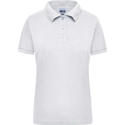 James & Nicholson JN 803 Dámske pracovné piqué polo z ťažkej bavlny biela