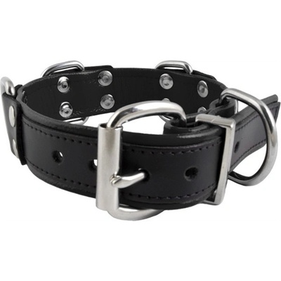 Mister B Slave Collar 4 D-Rings, kožený obojok šedý