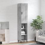 vidaXL Висок шкаф, бетонно сив, 34, 5x34x180 см, инженерно дърво (3200341)