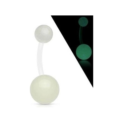Šperky4U svítící piercing do pupíku banánek BA01095-WH