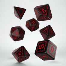Q-Workshop Kocky Runic Black & Red dice set 7ks