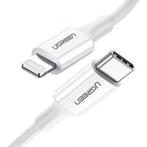 UGREEN Group Кабел USB-C to Lightning Fast Charge 3A за Apple Iphone iPad iPod Lightning 1m, бял, Ugreen 10493 (10493)