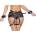 ZADO Leather Waist Belt with Hand and Leg Cuffs Black