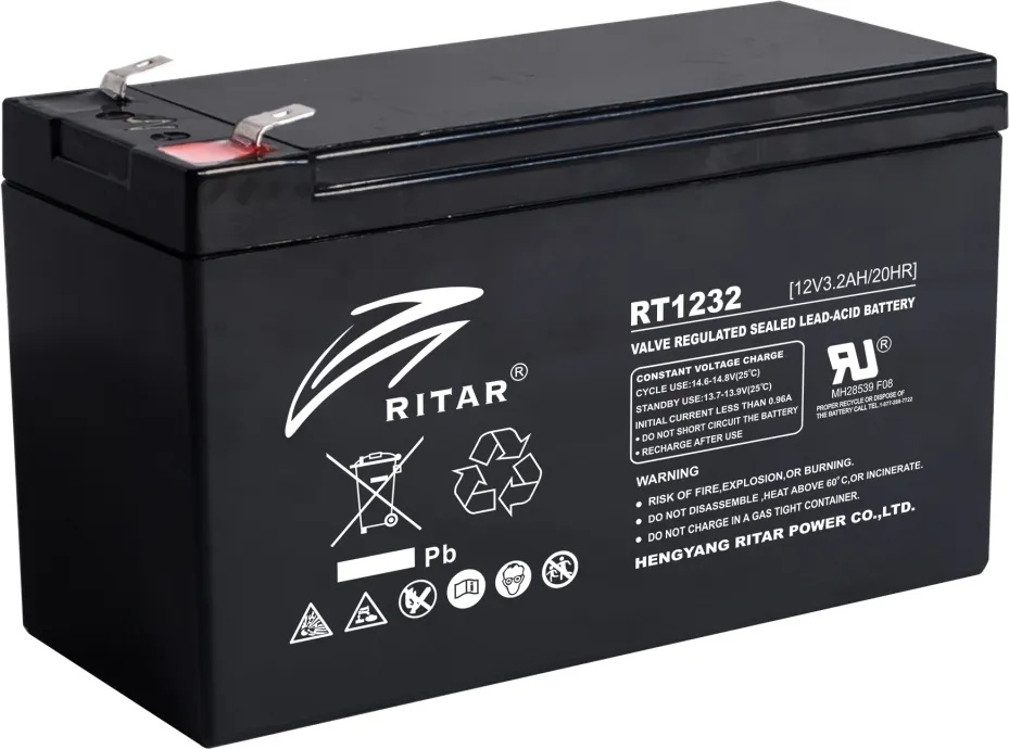 Ritar power Оловна Батерия RITAR (RT1232), 12V, 3.2 Ah, AGM, 134- 67- 60 mm (RITAR-RT1232)