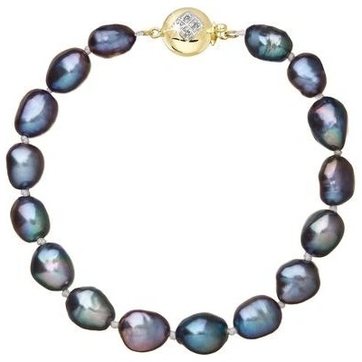 Pavona perlový náramek z říčních perel se zapínáním ze 14 karátového zlata 923011.3/9270A peacock