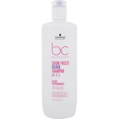 Schwarzkopf BC Bonacure Color Freeze pH 4.5 Shampoo Silver 1000 ml шампоан за неутрализиране на жълти тонове на сива и изрусена коса за жени