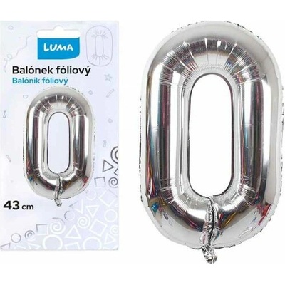 LUMA Balonek foliový č.0 stříbrný 43cm