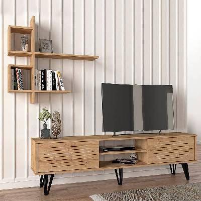 TopMebel Телевизионен модул Salerno меламин в сапфирен цвят 180x35x51см