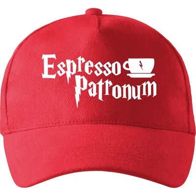 Harry Espresso Patronum so zahnutým šiltom a látkovou sponou Červená