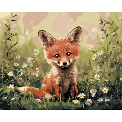 ZUTY MLÁDE LÍŠKY V KVETOCH Rámovanie bez rámu a bez vypnutia plátna Rozmer 80 x 100 cm