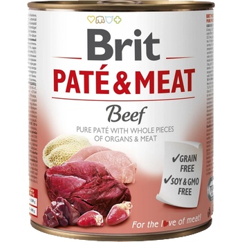 Brit Pate & Meat Beef - Консерва с 55% телешко и 15% пуешко месо, 800 гр