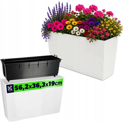 Kadax Květináč 56,2 x 19 x 36,3 cm plast bílý