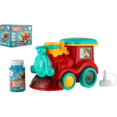 Teddies Lokomotíva bublifuk a náplň plast 18cm na batérie so zvukom so svetlom