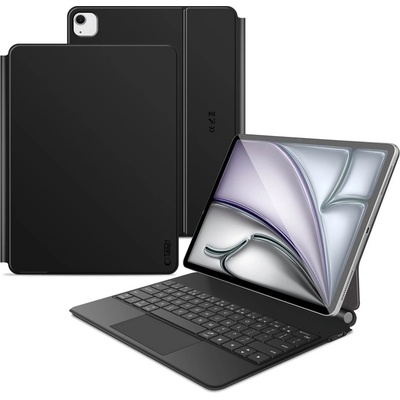 Tech-Protect Магнитен калъф с клавиатура за iPad Pro 4/5/6 (12.9" 2020/2021/2022) / Air 1/2 (13" 2024-2025) от Tech Protect Smartcase Magnetic+ - Черен (5906302363452)