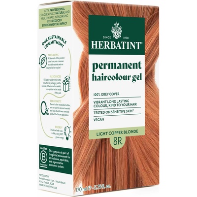 Herbatint permanentní barva na vlasy světle měděná blond 8R 150 ml