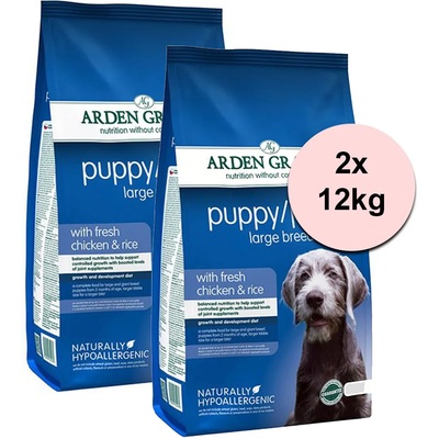 Arden Grange Puppy / Junior Large Breed с прясно пиле и ориз 2 x 12 кг