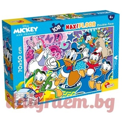 Lisciani Пъзел lisciani 91782 - 108 части - Мики и приятели, Патокът Доналд, двулицев пъзел (li91782)