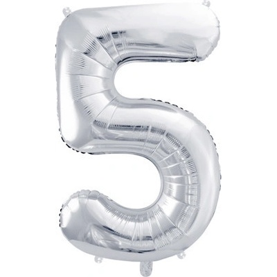 PARTYDECO Foliová číslice- 5 stříbrná 86 cm 553773