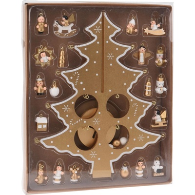 Home Styling Collection Skládací vánoční stromek s ozdobnými prvky dřevěná ozdoba 26 cm hnědý – Zbozi.Blesk.cz