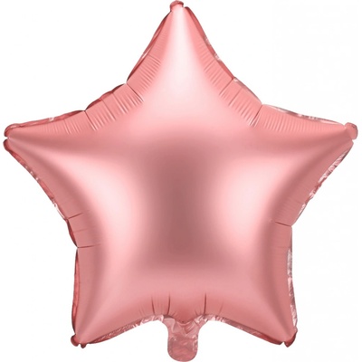 Balónek fóliový růžovo zlatý Hvězda 48 cm saténový