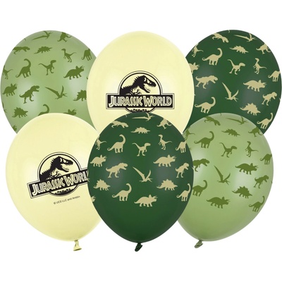 PartyDeco Balonky latex Jurský svět – Dinosauří mix 30 cm
