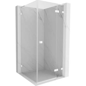 Mexen Lunar L душ кабина с отваряща се врата, дясна 90 x 90 см, прозрачна, бяла - 834L-090-090-20-00-P (834L-090-090-20-00-P)