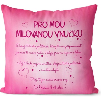 Impar Polštář Pro mou milovanou vnučku 40x40 – Zboží Dáma