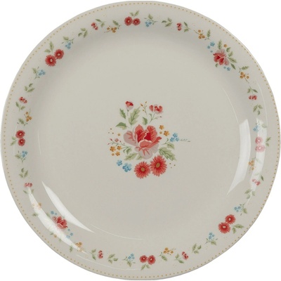 Clayre & Eef Porcelánový dezertný tanier s kvetmi Little Rose Collection 20 x 2 cm