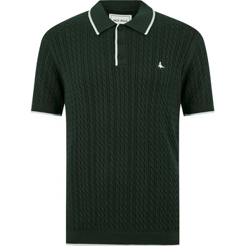 Jack Wills Блуза с яка Jack Wills JW Braid Knitted Short-Sleeve Polo Shirt - Evergreen