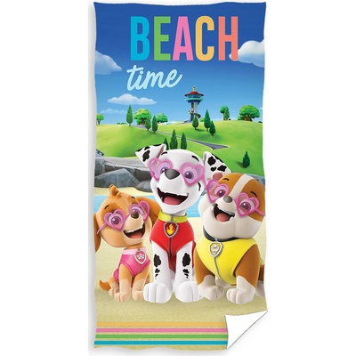 TipTrade Bavlnená osuška 70 x 140 cm Labková patrola Čas na plážovanie