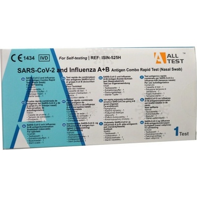 ALL Test SARS-CoV-2 a chrípka A+B antigénový kombo rýchlostest z nosa 1 ks