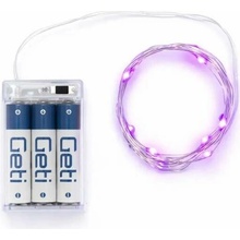 DECOLED Batériové LED svetlá 2,3 m ružové, 20 LED diód, priehľadný kábel IP20, 2× AA