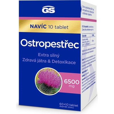 GS Ostropestřec 6500 mg 60 + 10 tablet Dárkové balení