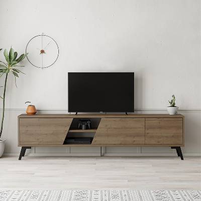 TopMebel ТВ мебел Fiona от меламин в цвят светъл орех 180x35, 6x48см