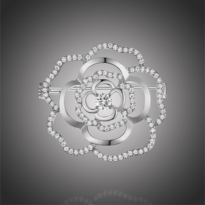 Éternelle elegantní brož se zirkony Eduarda B2179 stříbrná