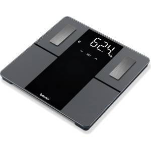 Beurer Цифров кантар Beurer BF 500, капацитет до 180 кг. , автоматично вкл/изкл. , LCD дисплей, измерване на калории/костна маса/водя в тялото/мускулен процент, Bluetooth, черен