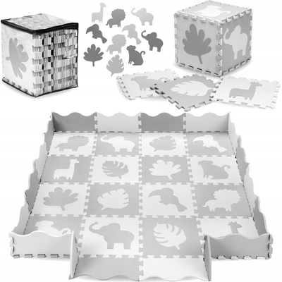 MoMi ZAWI Hrací podložka pěnové puzzle šedá 16 dielikov