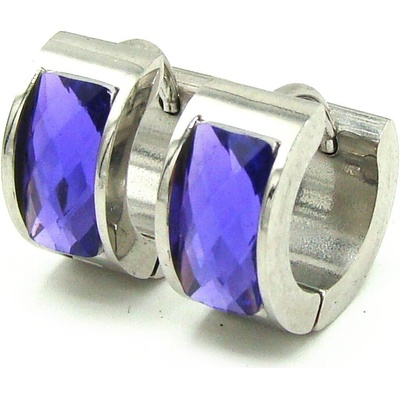 Steel Jewelry náušnice KROUŽKY FIALOVÉ chirurgická ocel NS231182