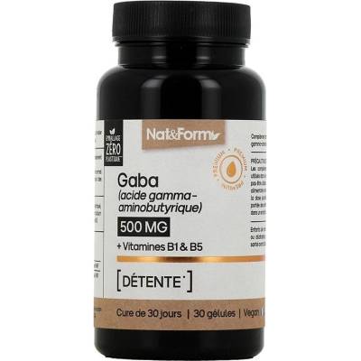 Nat&Form ГАБА + Витамин В1 и пантотенова киселина, 30 капсули, Nat&Form (026833 (NUTR_GABA_30V))