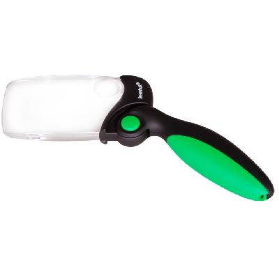 Лупа Levenhuk Zeno Read ZR14, 2/6x увеличение, 100x60/20 mm апертура, светодиодна лампа с регулиране на яркостта захранвана с батерии, пластмасова (74069)