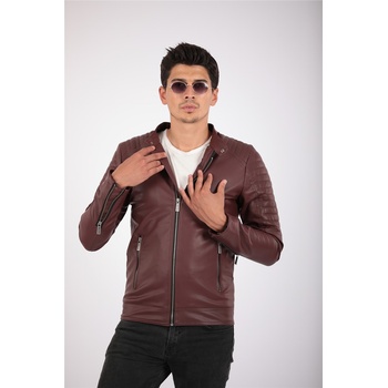 narmart Мъжко кожено яке - Бордо 2021083175 (311821_Бордо)